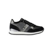 Zwarte vetersneakers met contrastdetail Napapijri , Black , Dames