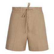 Katoenen shorts met elastische tailleband P.a.r.o.s.h. , Beige , Dames