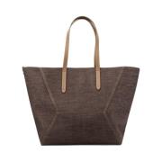 Compacte katoenen tas met geometrische silhouet Brunello Cucinelli , B...