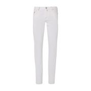 Slim Fit Witte Denim Jeans Kiton , White , Heren