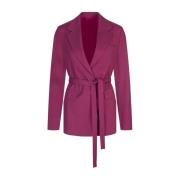 Fuchsia Geriemde Wollen Jas Lanvin , Pink , Dames