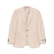 Kasjmier Textuur Beige Jas Canali , Beige , Heren