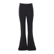 Hoge Taille Flare Broek Zwart Elisabetta Franchi , Black , Dames