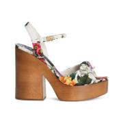 Sandalen met bloemenprint en blokhak Dolce & Gabbana , Multicolor , Da...