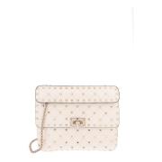 Studded Leren Schoudertas Valentino Garavani , White , Dames