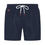 Blauwe Polyester Swim Boxer Shorts Kiton , Blue , Heren