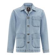 Work Shirt Jacket van katoenen denim Boggi Milano , Blue , Heren