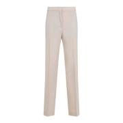 Luxe Nude & Neutrals Wol Linnen Broek Fabiana Filippi , Beige , Dames