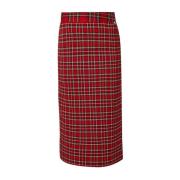 Rode tartan midi-rok met hoge taille Liu Jo , Multicolor , Dames