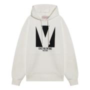 Hoodie Valentino Garavani , White , Heren