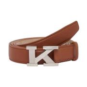 Whiskey Deerskin Riem met Iconische Gesp Kiton , Brown , Heren