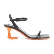 Zwarte Nappa Leren Sandalen Elegante Stijl Moschino , Black , Dames