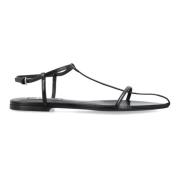 Zwarte platte kooi sandalen Jil Sander , Black , Dames