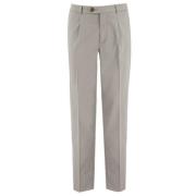 Getailleerde Darted Tailleband Broek Brunello Cucinelli , Gray , Heren