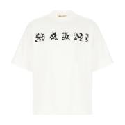 Casual Katoenen T-Shirt voor Mannen Marni , White , Heren