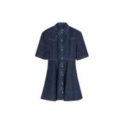 Korte denim shirt in donker gebruikt Sportmax , Blue , Dames