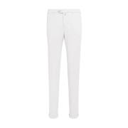 Witte Stretchkatoenen Slim Fit Broek Kiton , White , Heren