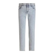 Blauwe Straight-Cut Jeans Dolce & Gabbana , Gray , Heren