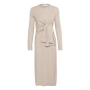 Beige Lange Jurk met Voorstrik InWear , Beige , Dames