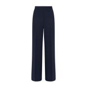 Herringbone Wool Trousers Kiton , Blue , Dames