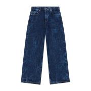 Blauwe Wide Leg Denim Jeans Ganni , Blue , Dames