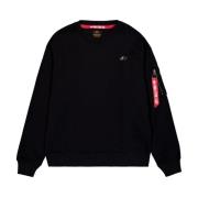 Katoenen Gebreide Truien en Sweaters Alpha Industries , Black , Heren