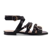 Leren sandalen met verstelbare bandjes Pinko , Black , Dames