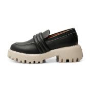 Posey loafer leer - Zwart Contrast Shoe the Bear , Black , Dames