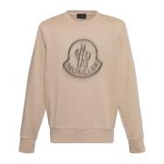 Sweatshirt met logo Moncler , Beige , Heren