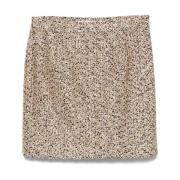 Zwart Goud Tweed Mini Rok Alessandra Rich , Yellow , Dames