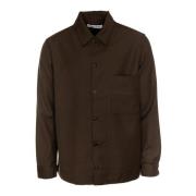 Gerecycled wollen overshirt met knoopsluiting Samsøe Samsøe , Brown , ...