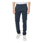 Blauwe Katoenen Broek Regular Fit Bugatti , Blue , Heren