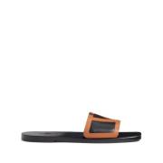 Zwarte Leren Sandalen Superstar Slides Valentino Garavani , Black , He...