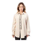 Ivoor Geplooide Blouse Jijil , Beige , Dames