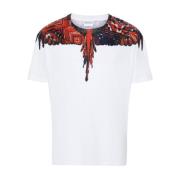 Wings Print Katoenen T-shirt Marcelo Burlon , White , Heren