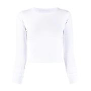 Witte Longsleeve T-shirt Wardrobe.nyc , White , Dames