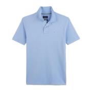 Geborduurd logo stretch katoenen polo Eden Park , Blue , Heren