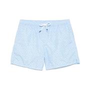 Lichtblauwe Strandkleding Trekkoord Shorts Fedeli , Blue , Heren