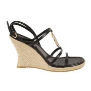 Espadrille Sleehak Sandalen Tory Burch , Black , Dames