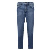 Slim Five Pocket Stretch Cotton Jeans Dolce & Gabbana , Blue , Heren