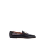 Zwarte leren loafers met metalen band Tod's , Black , Dames