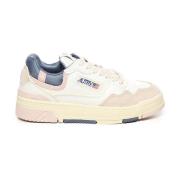 Witte Sneakers met Lichtblauwe Accenten Autry , Beige , Dames