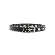 Zwarte leren riem met spikes Alessandra Rich , Black , Dames