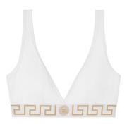 Wit ondergoed met Greca-band Versace , White , Dames