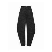 Zwarte Katoenen Regular Fit Broek Rotate Birger Christensen , Black , ...