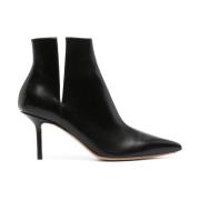 Luxe Zwarte Leren Hakken Francesco Russo , Black , Dames