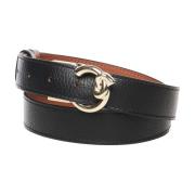 Omkeerbare leren riem met gouden gesp Coccinelle , Black , Dames