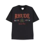 Zwarte Crew Neck T-shirt Rhude , Black , Heren