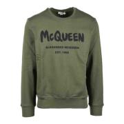 Katoenen Gebreide Trui Alexander McQueen , Green , Heren