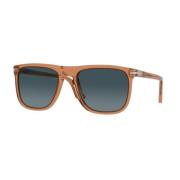 Transparant Bruin Gepolariseerde Zonnebril Blauwe Lenzen Persol , Brow...